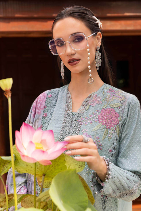 Maria B Embroidered Linen Suit MPT-2802-A