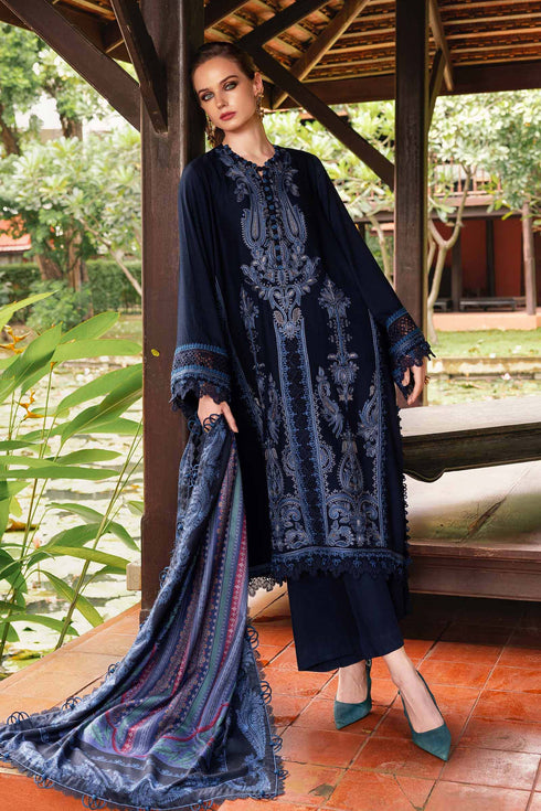 Maria B Embroidered Linen Suit MPT-2803-B