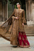 Maria B Embroidered Raw Silk Suit WF-09-04-Tambaku Brown