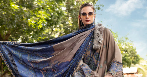 Maria B Embroidered Linen Suit MPT-2806-A