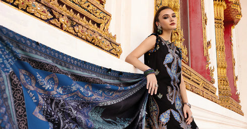 Maria B Embroidered Linen Suit MPT-2806-B