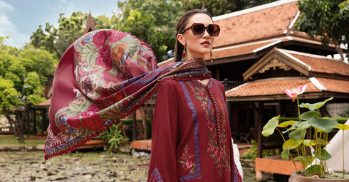 Maria B Embroidered Linen Suit MPT-2807-A
