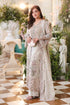Maria B 3 Piece Embroidered Chiffon Suit MPC-26-107-Ivory Beige