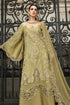 Maria B Embroidered Raw Silk Suit WF-09-08-Olive Green