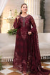 Maria B 3 Piece Embroidered Chiffon Suit MPC-26-108-Burgundy