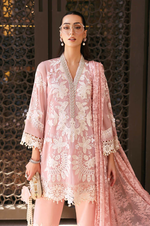 Maria B 3 Piece Embroidered Lawn Karandi Suit D-2603-A