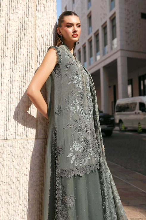 Maria B 3 Piece Embroidered Lawn Karandi Suit D-2603-B