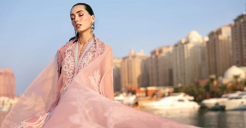 Maria B 3 Piece Embroidered Organza Lawn Suit D-2604-B