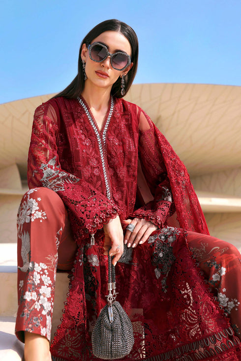 Maria B 3 Piece Embroidered Net Suit D-2607-A
