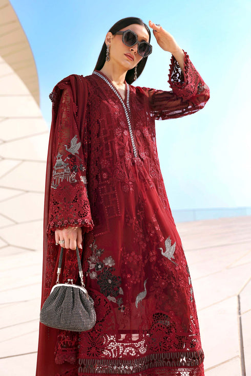 Maria B 3 Piece Embroidered Net Suit D-2607-A