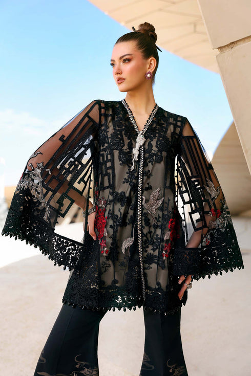 Maria B 3 Piece Embroidered Net Suit D-2607-B