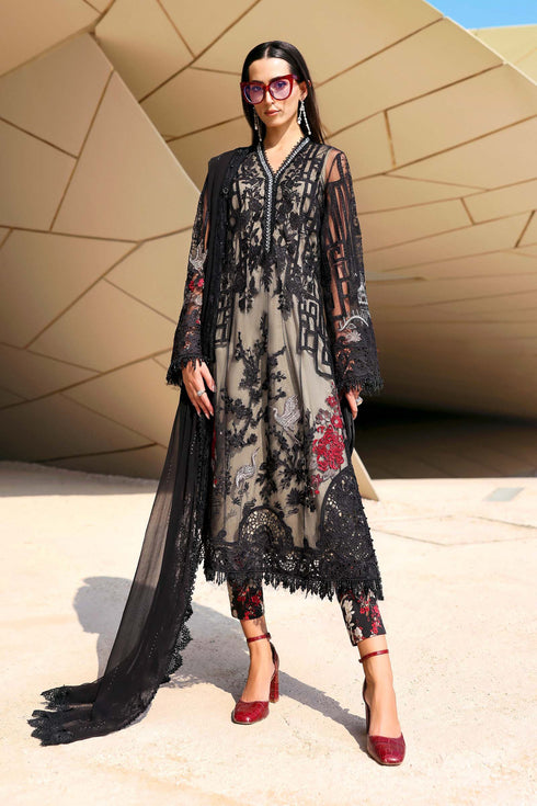 Maria B 3 Piece Embroidered Net Suit D-2607-B