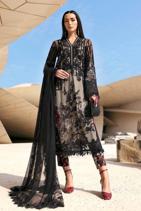 Maria B 3 Piece Embroidered Net Suit D-2607-B