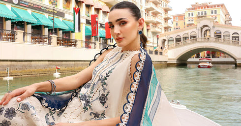 Maria B 3 Piece Embroidered Jacquard Lawn Suit D-2609-B