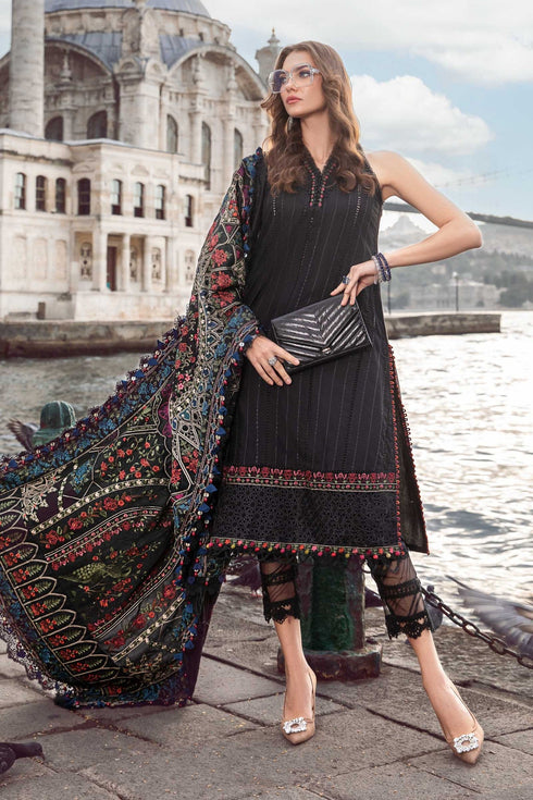 Maria B Embroidered Linen 3 Piece suit DL-1101