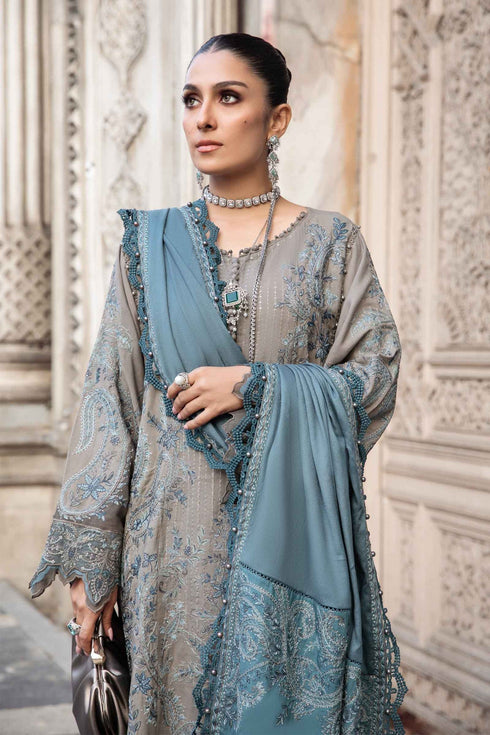 Maria B Embroidered Linen 3 Piece suit DL-1104