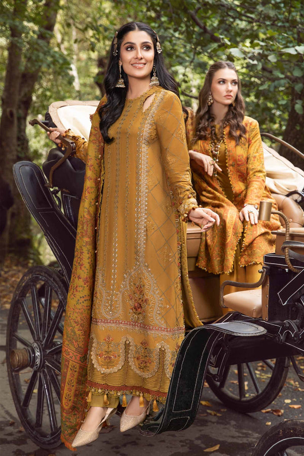 Maria B Embroidered Linen 3 Piece suit DL-1110