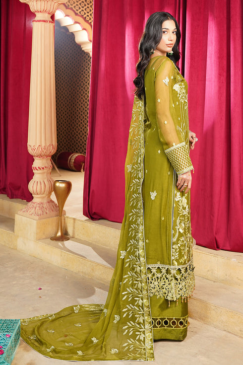 Maryams Embroidered Chiffon 3 Piece Suit A-7004