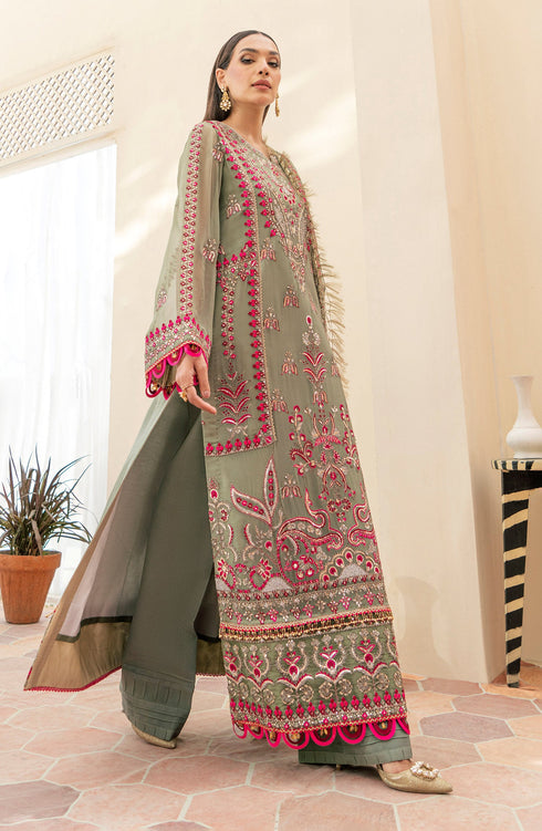 Maryam N Maria Embroidered Chiffon 3 piece suit  Nora SFD-0090