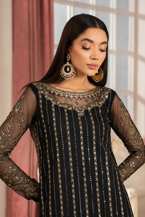 Zarif Embroidered Net Suit YASNA