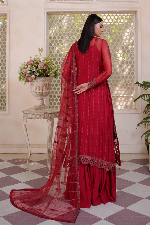 Maryams Embroidered Chiffon 3 Piece Suit M-3001