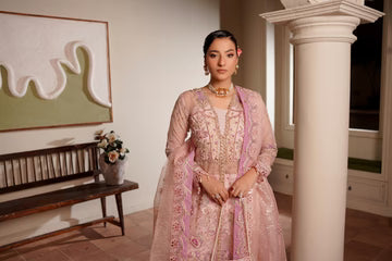 Maryams Embroidered Organza Suit Sunehri-ZEE-1914