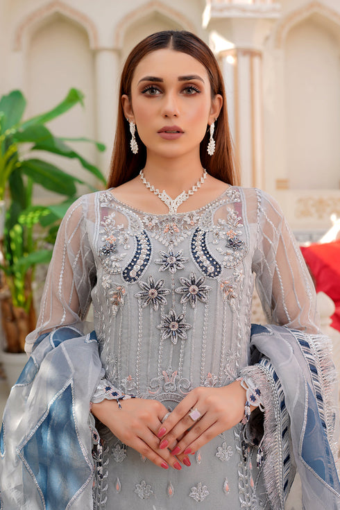 Maryams Embroidered Organza3 Piece Suit L-504