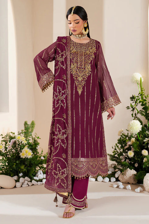 Alizeh Embroidered Chifffon Suit AF-HM-4034-Dusk