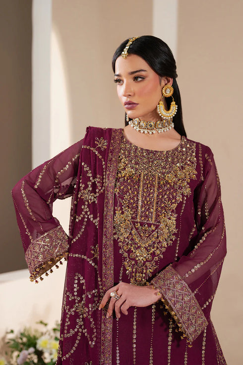 Alizeh Embroidered Chifffon Suit AF-HM-4034-Dusk