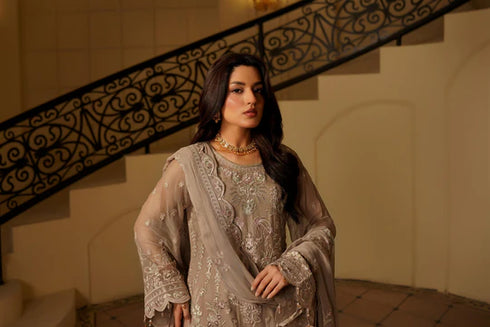 Maryams Embroidered Chiffon Suit Sarang