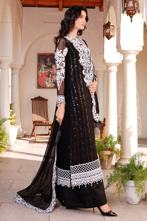 Maryams Embroidered Chiffon 3 Piece Suit A-6003