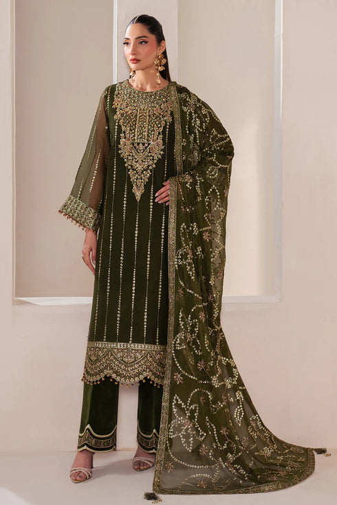 Alizeh Embroidered Chifffon Suit AF-HM-4033-Olivia