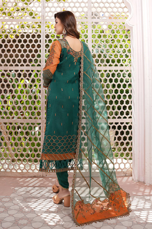 Maryams Embroidered Organza 3 Piece Suit L-710