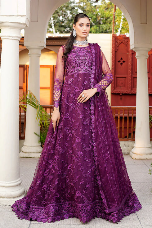 Maryams Embroidered Net 3 Piece Suit A-6001