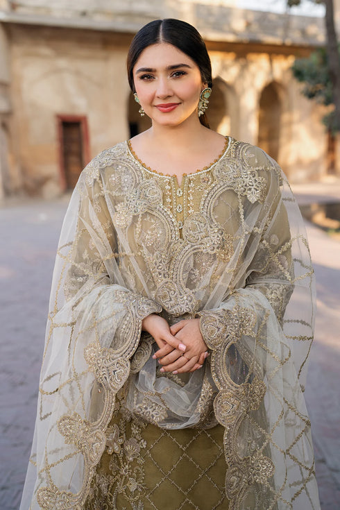 Imrozia Embroidered Organza Suit I-226