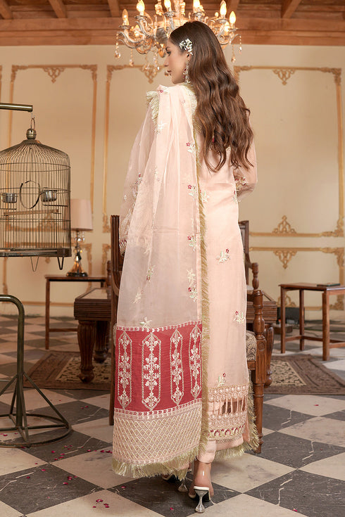 Maryams Embroidered Organza 3 Piece Suit L-607