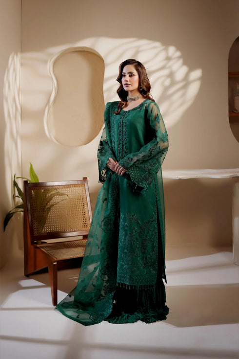 Maryams Embroidered Organza Suit M-1403