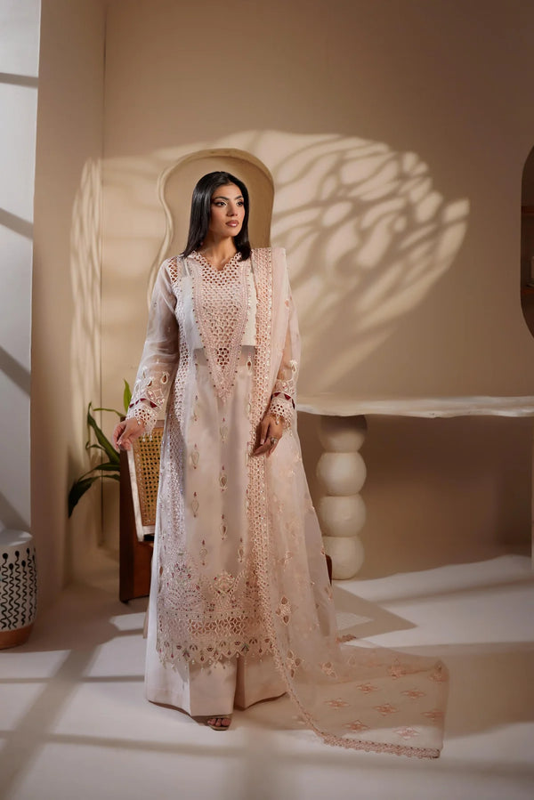 Maryams Embroidered Organza Suit M-1404