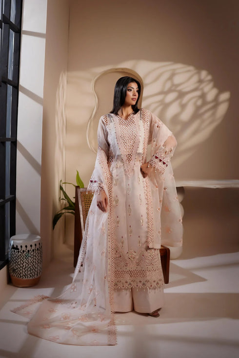 Maryams Embroidered Organza Suit M-1404