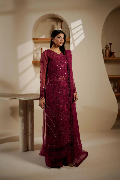Maryams Embroidered Organza Suit M-1401