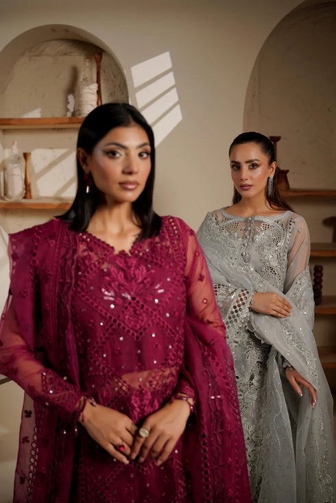 Maryams Embroidered Organza Suit M-1401