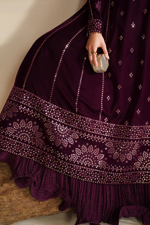 jazmin Embroidered Velvet Formal VVF D-1