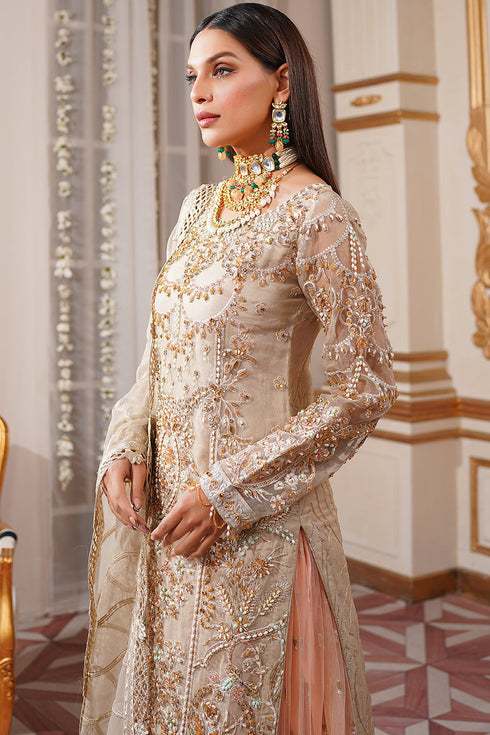 Maryams Embroidered Organza 3 Piece Suit M-104