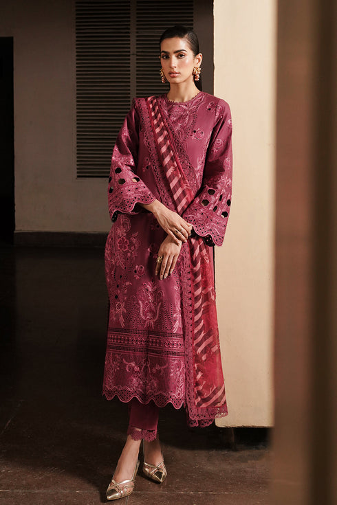 Afrozeh Chikankari Lawn suit Cordovan