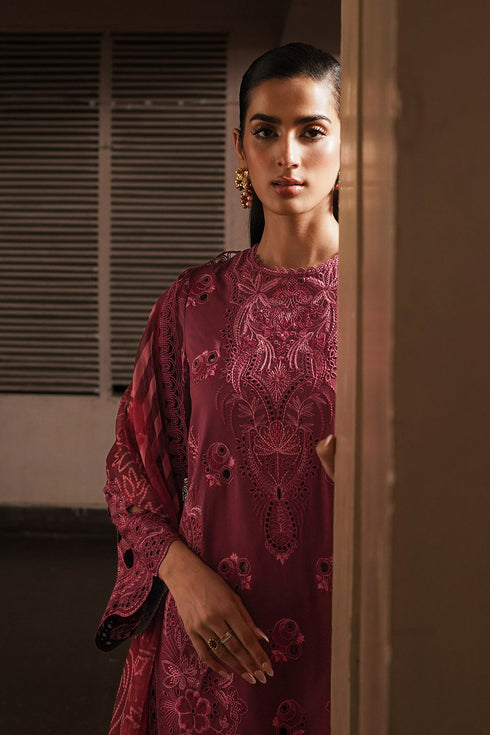 Afrozeh Chikankari Lawn suit Cordovan