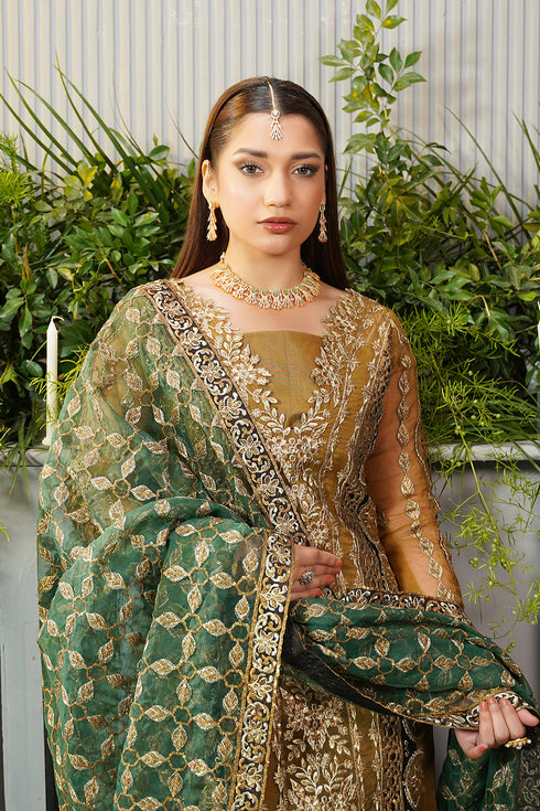 Maryams Embroidered Organza 3 Piece Suit S-102