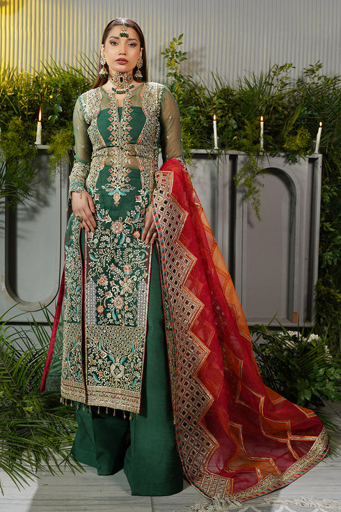 Maryams Embroidered Organza 3 Piece Suit S-105