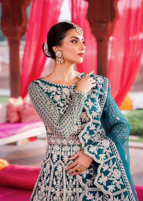 Akbar Aslam Embroidered Net 3 Piece suit ROSHAN