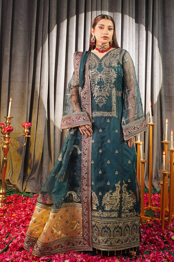Maryams Embroidered Organza 3 Piece Suit S-106