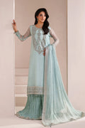 Alizeh Embroidered Chiffon Suit AF-BHM-4063-Azure